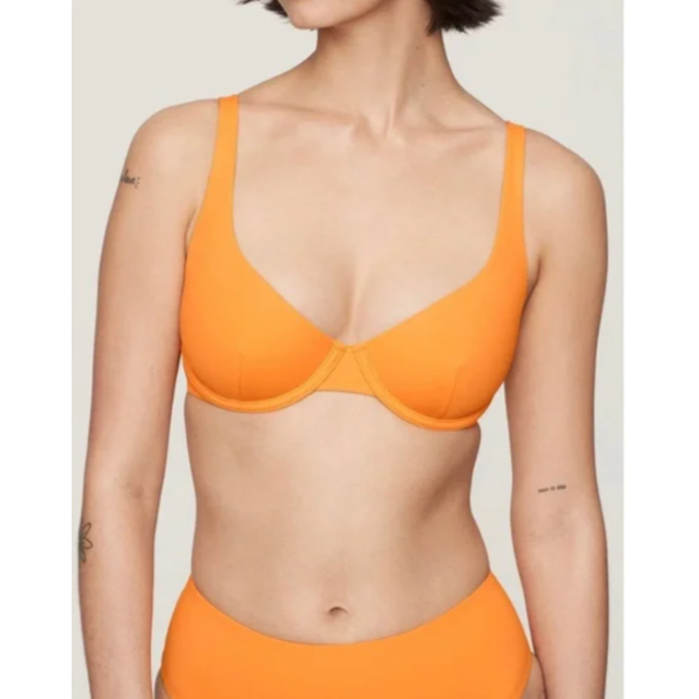 CUUP NEW TAGS The Balconette Nectar Orange Womens 7 Scoop Swim Bikini Pool